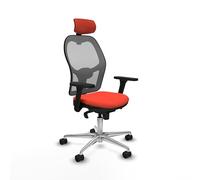 Piqueras y Crespo Silla Jorquera con Brazos 3D, Mecanismo Sincro 5 Posiciones, Cabecero 2D y Apoyo Lumbar 1D en Color, Ideal para Recepción Clínica y Oficina