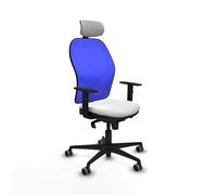 Piqueras y Crespo Silla Jorquera con Cabecero 2D y Apoyo Lumbar 1D, Respaldo Fijo, Mecanismo Sincro 5 Posiciones, Ruedas de Goma, Ideal para Reuniones y Escritórios Bonita