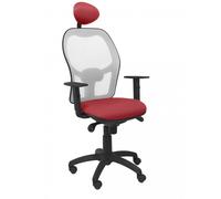 PIQUERAS Y CRESPO - Silla Jorquera malla gris asiento bali granate con cabecero fijo