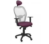 PIQUERAS Y CRESPO - Silla Jorquera malla gris asiento bali morado con cabecero fijo