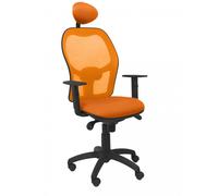 PIQUERAS Y CRESPO - Silla Jorquera malla naranja asiento bali naranja con cabecero fijo