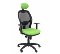 PIQUERAS Y CRESPO - Silla Jorquera malla negra asiento bali verde pistacho con cabecero fijo