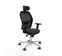 Piqueras y Crespo Silla Jorquera para Trabajar en casa, Oficina Plegable, con Respaldo Fijo, cabecero 2D, Apoyo Lumbar 1D, Mecanismo sincro 5 Posiciones, Peso máximo 120 Kg, Brazos 2D