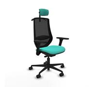 Piqueras y Crespo Silla Oficina 120 kg Mardos con Brazos 3D, Respaldo Fijo, cabecero 2D, Apoyo Lumbar 1D y Mecanismo Sincro/Traslack, Ideal para Mesa de Dibujo técnico
