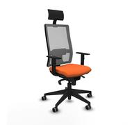 Piqueras y Crespo - Silla Oficina Brazos Ajustables Hornas con cabecero Fijo, Apoyo Lumbar 1D y Respaldo Regulable en Altura, Ideal para Trabajo cómodo y eficiente.