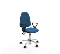 Piqueras y Crespo - Silla Oficina Muy cómoda Algarra con Brazos fijos, Mecanismo Asincro, Respaldo Regulable en Altura, Ideal para arquitectos y Adolescentes.