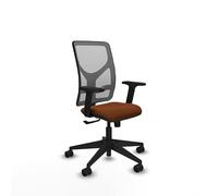 Piqueras y Crespo - Silla Oficina con Soporte Lumbar Motilla con Brazos 2D. Equipado con Sincro 3 Posiciones y Espuma de Corte. con Ruedas 65Mm Nailon. Gris/Marrón