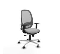 Piqueras y Crespo - Silla Oficina Parquet Cilanco con Brazos 1D, Apoyo Lumbar Regulable en Altura. Equipado con Sincro 3 Posiciones y Espuma de Corte. con Ruedas 65 Mm Parqué. Gris/Gris Claro