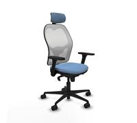 Piqueras y Crespo Silla Oficina Plegable Jorquera con Respaldo Fijo, cabecero 2D, Apoyo Lumbar 1D, Brazos 3D y Mecanismo sincro 5 Posiciones, Ideal para 24 Horas de Uso y Peso máximo de 120 Kg