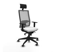 Piqueras y Crespo - Silla Oficina XXL Modelo Horna con Brazos 1D, cabecero Fijo, Apoyo Lumbar 1D y Respaldo Regulable en Altura para Estudio y Escritorio.