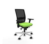 Piqueras y Crespo - Silla Oficinista Haches con Brazos 3D, Apoyo Lumbar Regulable en Altura. Equipado con Sincro 5 Posiciones y Espuma Inyectada. con Ruedas 65Mm Nailon. Negro/Pistacho