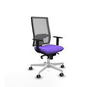 Piqueras y Crespo - Silla para Centros de Control Horna con Brazos 1D, Apoyo Lumbar Regulable en Altura. Equipado con Sincro 5 Posiciones y Espuma Inyectada. Gris/Lila