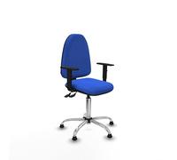 Piqueras y Crespo - Silla para Computadora Aýna con Brazos 1D. Equipado con Contacto Permanente de Doble Maneta y Espuma de Corte. con Topes. Azul