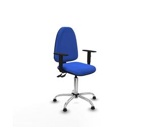 Piqueras y Crespo - Silla para Computadora Aýna con Brazos 1D. Equipado con Contacto Permanente de Doble Maneta y Espuma de Corte. con Topes. Azul