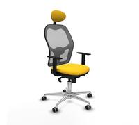 Piqueras y Crespo Silla para Trabajar ergonómica Jorquera con cabecero Fijo, Apoyo Lumbar 1D, Respaldo Fijo y Brazos 1D en Color Atractivo, Ideal para Espacios pequeños y Uso de 8 Horas