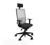 Piqueras y Crespo Silla para Trabajar según Norma Hornas con alzador de pies de Escritorio, Ajuste y Respaldo Regulable en Altura, Brazos 1D y Apoyo Lumbar L1D