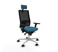 Piqueras y Crespo Silla para Trabajar según Norma Hornas con Brazos 3D, cabecero 2D, Apoyo Lumbar 1D y Respaldo Regulable en Altura, Ideal para alzador pies Escritorio