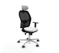 Piqueras y Crespo Silla pequeña de Escritorio Jorquera con Respaldo Fijo, cabecero 2D, Apoyo Lumbar 1D, Brazos 1D, Mecanismo sincro 5 Posiciones, para Uso 24 Horas y Peso máximo de 120 Kg