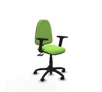 Piqueras y Crespo - Silla Reclinable para Oficina Aýna con Brazos 2D. Equipado con Contacto Permanente de Doble Maneta y Espuma de Corte. con Ruedas de Nailon 50 Mm
