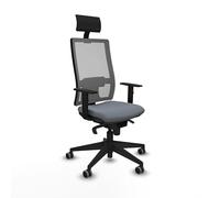 Piqueras y Crespo - Silla Redonda Escritorio Modelo Horna con Brazos 1D, Mecanismo sincro 5 Posiciones, cabecero Fijo, Apoyo Lumbar Regulable y Respaldo Ajustable.