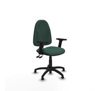 Piqueras y Crespo - Silla sin Ruedas para Oficina Algarra con Brazos 2D. Equipado con Asincro y Espuma de Corte. Verde Botella