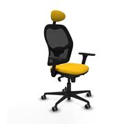 Piqueras y Crespo Sillas cómodas para costureras y atención al público, Modelo Jorquera con Respaldo Fijo, cabecero Fijo, Apoyo Lumbar 1D, Brazos 3D, Mecanismo sincro 5 Posiciones, 120 Kg, 24 Horas