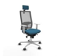 Piqueras y Crespo - Sillas más cómodas para Trabajar Hornas con Brazos Blancos, Mecanismo sincro 5 Posiciones, cabecero 2D, Apoyo Lumbar 1D y Respaldo Regulable en Altura.