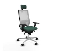 Piqueras y Crespo - Sillas para cajeros de Banco Hornas con Brazos 3D, Respaldo Regulable, cabecero 2D y Apoyo Lumbar 1D, Ajuste de Silla Oficina y alzador pies Escritorio.
