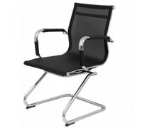 Piqueras y Crespo Sillón Modelo Barrax Negro con Estructura Cromada y Malla Flexible - 205CPNE