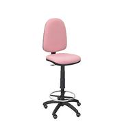 Piqueras Y Crespo T04CP Ayna bali- Taburete ergonómico, regulable en altura, aro reposapiés y ruedas de parquet, 100/123x46x40 cm, Rosa pálido