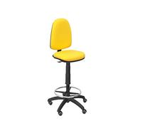 Piqueras Y Crespo T04CP Ayna bali- Taburete ergonómico, regulable en altura, aro reposapiés y ruedas de parquet, 100/123x46x40 cm, Amarillo