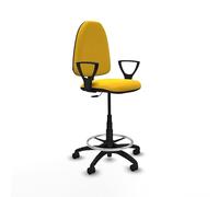 Piqueras y Crespo Taburete Aýna: Ideal para 4-6 Horas de Uso, con Respaldo Regulable y Brazos fijos, Taburete de Trabajo Industrial y para Escritorio