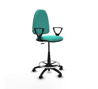 Piqueras y Crespo Taburete Aýna: Ideal para Escritorio, mostrador Alto y Oficina, con Respaldo Regulable y Brazos fijos, soporta hasta 100 Kg