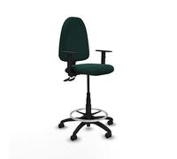 Piqueras y Crespo Taburete Aýna: Ideal para Escritorio, mostrador Alto y Trabajo en Taller con Respaldo Regulable, Brazos 1D y Mecanismo de Contacto Permanente