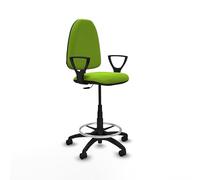 Piqueras y Crespo Taburete Aýna: Ideal para Escritorio, sillas de cajero Altas y Taburete Alto Oficina, con Respaldo Regulable y Brazos fijos