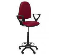 PIQUERAS Y CRESPO - Taburete Ayna similpiel granate con brazos