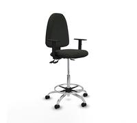 Piqueras y Crespo Taburete Aýna Taburete Alto Oficina Ideal para Escritorio, con Respaldo Regulable en Altura y Brazos 1D, Pelota para Sentarse en la Oficina