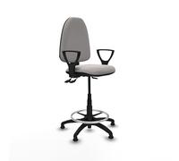 Piqueras y Crespo Taburete Aýna Taburete Alto Trabajo con Respaldo Regulable en Altura, Brazos fijos y Mecanismo Asincro, Ideal como Pelota para Sentarse Oficina