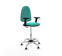 Piqueras y Crespo Taburete Aýna Taburete: Ideal para 4-6 Horas de Uso, con Brazos 2D, Mecanismo de Contacto Permanente y Respaldo Regulable en Altura, Taburete de Trabajo con Ruedas