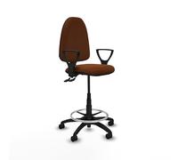 Piqueras y Crespo Taburete Aýna Taburete: Ideal para 4-6 Horas de Uso, con Respaldo Regulable y Brazos fijos, Taburete de Trabajo con Ruedas en la Oficina