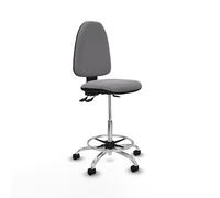 Piqueras y Crespo Taburete Aýna Taburete: Ideal para 4-6 Horas de Uso, con Respaldo Regulable y Mecanismo Asincro, Taburete de Trabajo con Ruedas y Silla recepción Alta