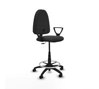 Piqueras y Crespo Taburete Aýna Taburete Ideal para Banco de Trabajo, Oficina y Taller con Respaldo Regulable, Brazos fijos y Contacto Permanente
