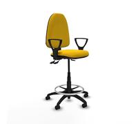 Piqueras y Crespo Taburete Aýna Taburete Ideal para Banco de Trabajo, Pelota para Sentarse Oficina y Taller mecánico, con Respaldo Regulable en Altura y Brazos fijos