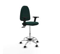 Piqueras y Crespo Taburete Aýna Taburete Ideal para Banco de Trabajo, Silla para mostrador Alto y Taburete de Trabajo Taller, con Respaldo Regulable y Brazos 2D