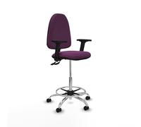 Piqueras y Crespo Taburete Aýna Taburete Ideal para Banco de Trabajo y Oficina, con Respaldo Regulable en Altura, Brazos 2D y Mecanismo de Contacto Permanente