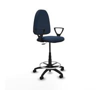 Piqueras y Crespo Taburete Aýna Taburete Ideal para Escritorio y Oficina, con Respaldo Regulable en Altura, Brazos fijos y Mecanismo de Contacto Permanente, soporta hasta 100 Kg