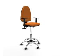 Piqueras y Crespo Taburete Aýna Taburete Ideal para Oficina con Respaldo Regulable en Altura, Brazos 1D y Mecanismo Asincro, soporta hasta 100 Kg