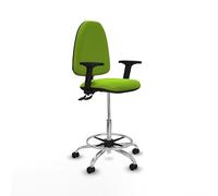 Piqueras y Crespo Taburete Aýna Taburete Ideal para Trabajo de 4-6 Horas, con Brazos 2D y Respaldo Regulable, Taburete para Banco de Trabajo y taburetes Oficina