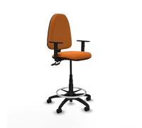 Piqueras y Crespo Taburete Aýna Taburete Ideal para Trabajo de 4-6 Horas, con Respaldo Regulable y Brazos 1D, Taburete para Banco de Trabajo y taburetes Oficina