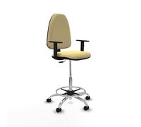 Piqueras y Crespo Taburete Aýna Taburete Ideal para Trabajo Industrial, Taller mecánico, Escritorio y Trabajar de pie, con Respaldo Regulable y Brazos 1D